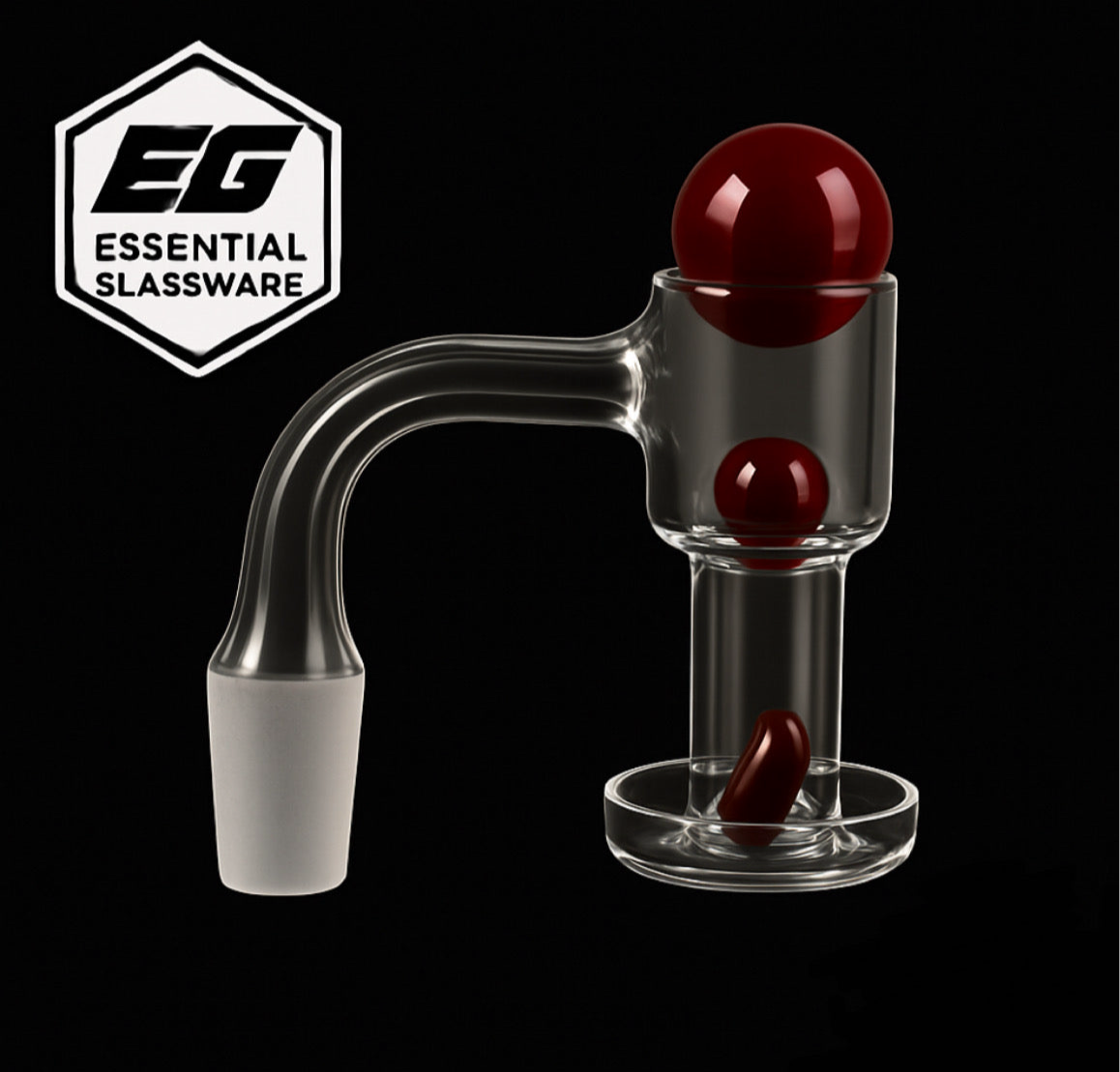 Terp slurper 14mm male with 90 degree bend and various coloured terp pearls