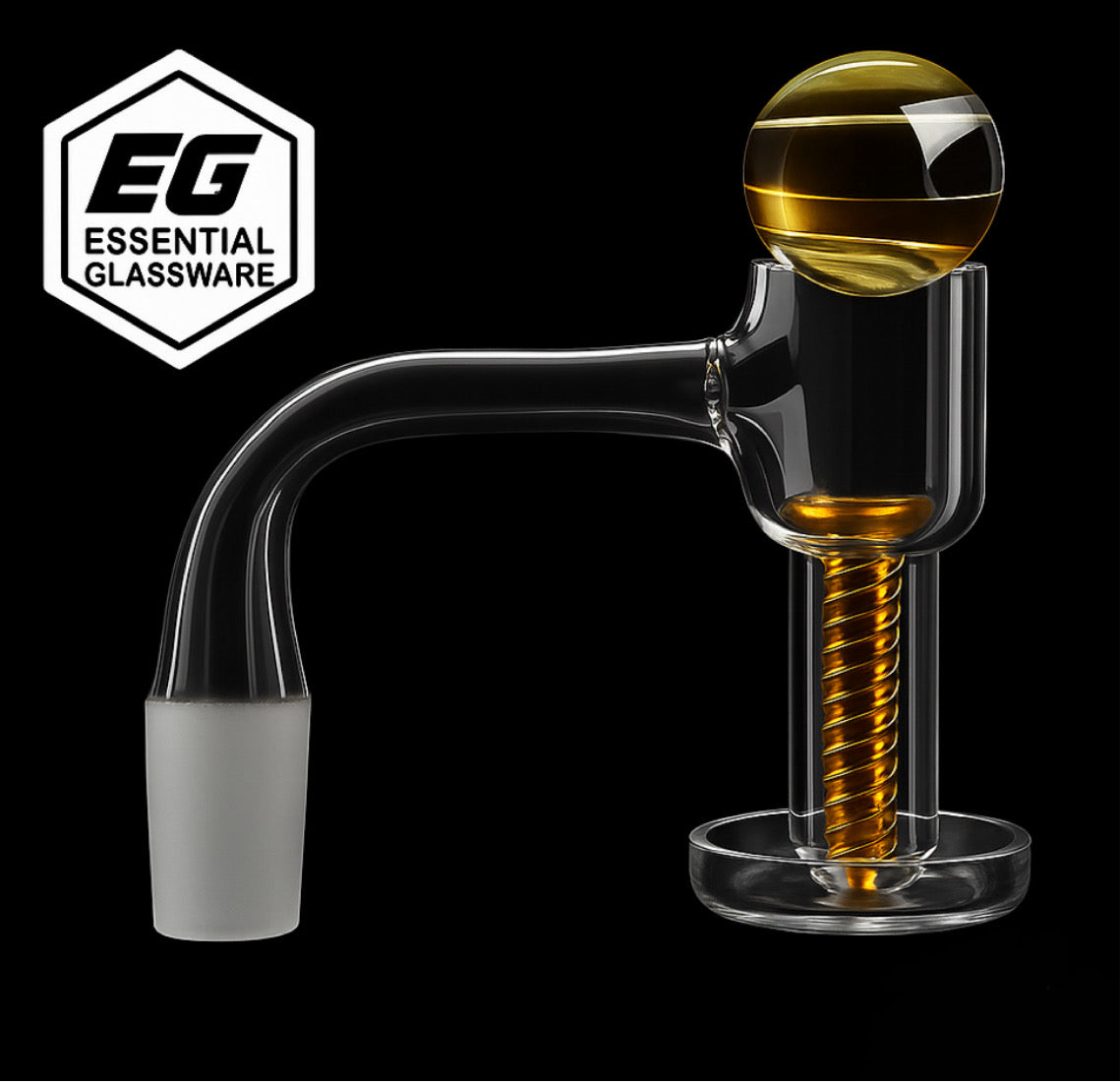 Terp slurper 14mm male with 90 degree bend and screw pearl