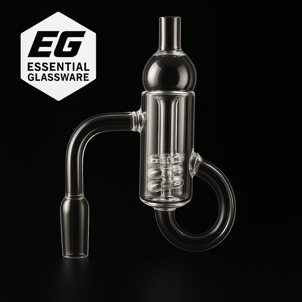 Diamond loop quartz glass recycler banger