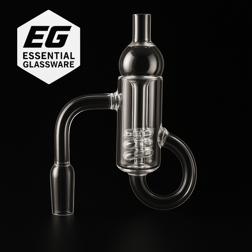 Diamond loop quartz glass recycler banger