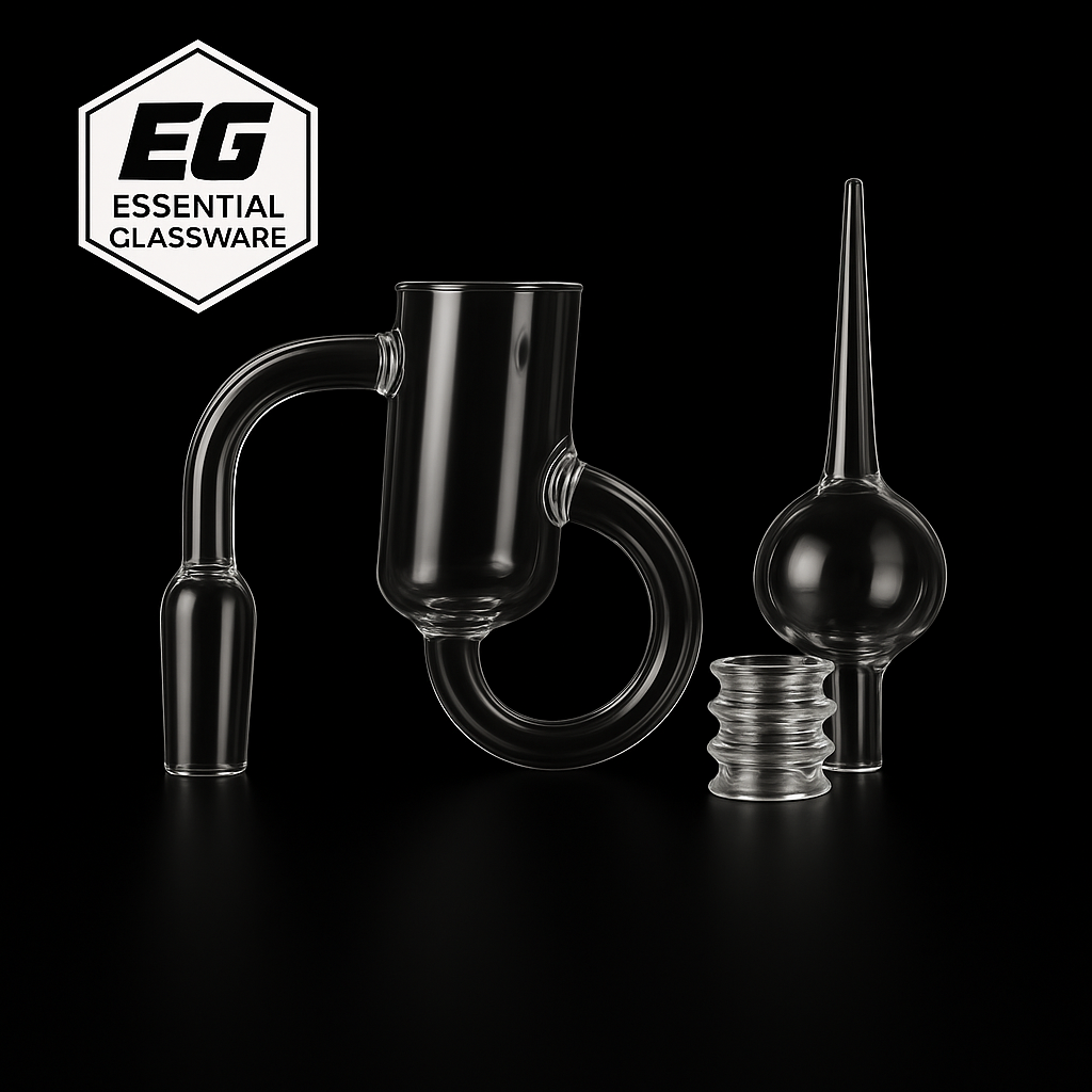 Diamond loop quartz glass recycler banger